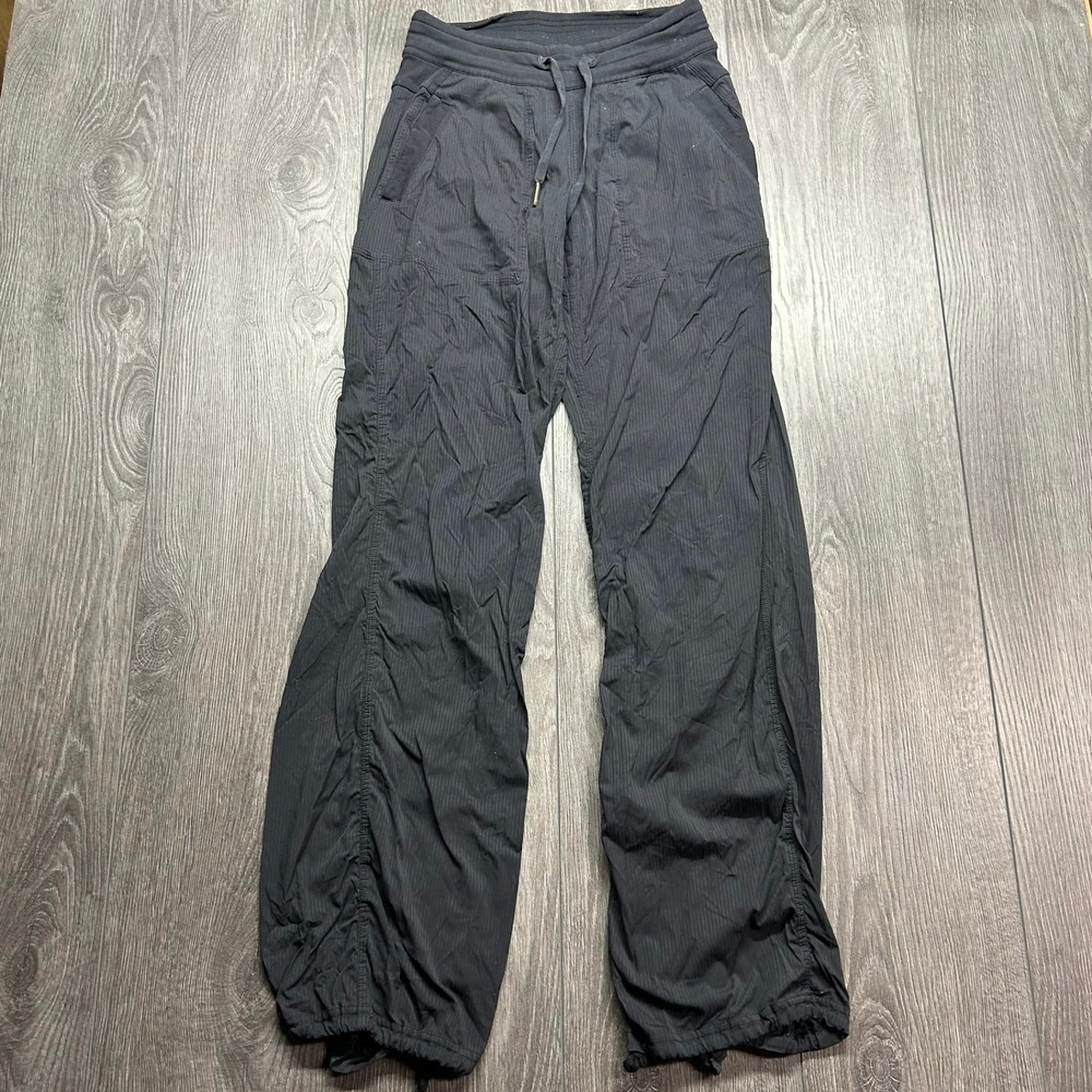 Lululemon Dance Studio Pants Black Pinstripe Size 2 Full Length Joggers